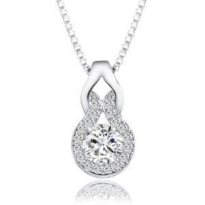 New- Fancy Halo Necklace with Swarovski Crystals